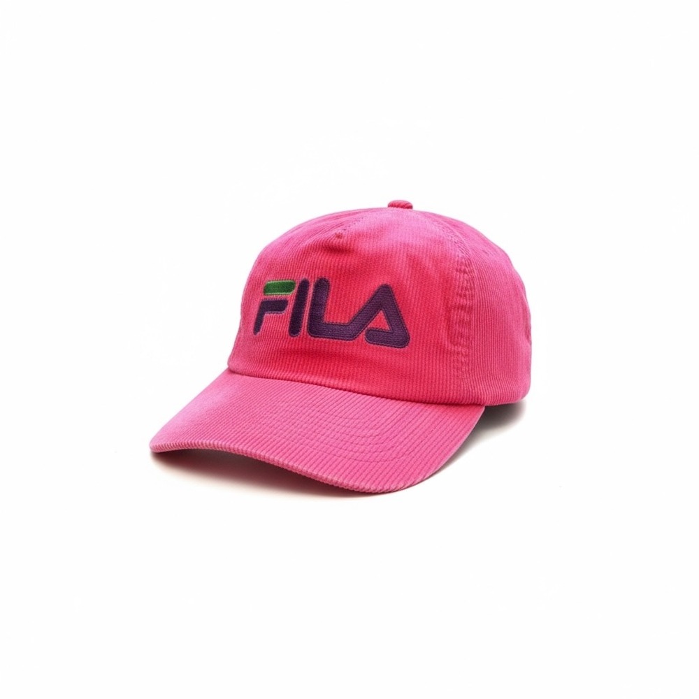 Fila Corduroy Pink Embroidered Logo Baseball Cap Hat Adjustable‎ Strap Vintage